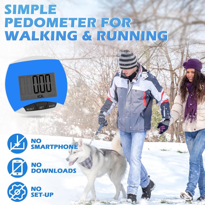 Copkim 9 Pcs Simple Pedometers Bulk for Walking Steps and Miles Walking Step Counters with Calories Burned Portable Clip Step Tracker for Seniors Man Women Jogging Hiking Running - Image 3